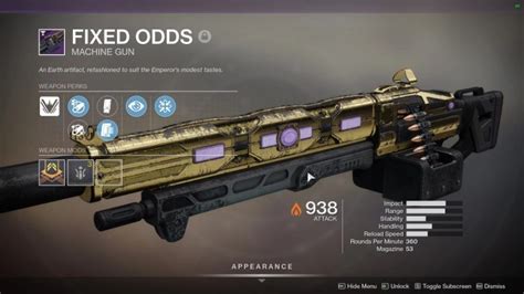 god roll fixed odds|Destiny 2: How To Get The Fixed Odds Machine Gun (& God Roll) .